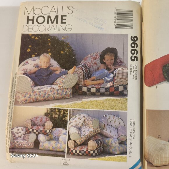 McCalls Home Decorating Sewing Patterns Lot 9665 & 4123 DIY Craft Chair Covers & - Picture 5 of 9